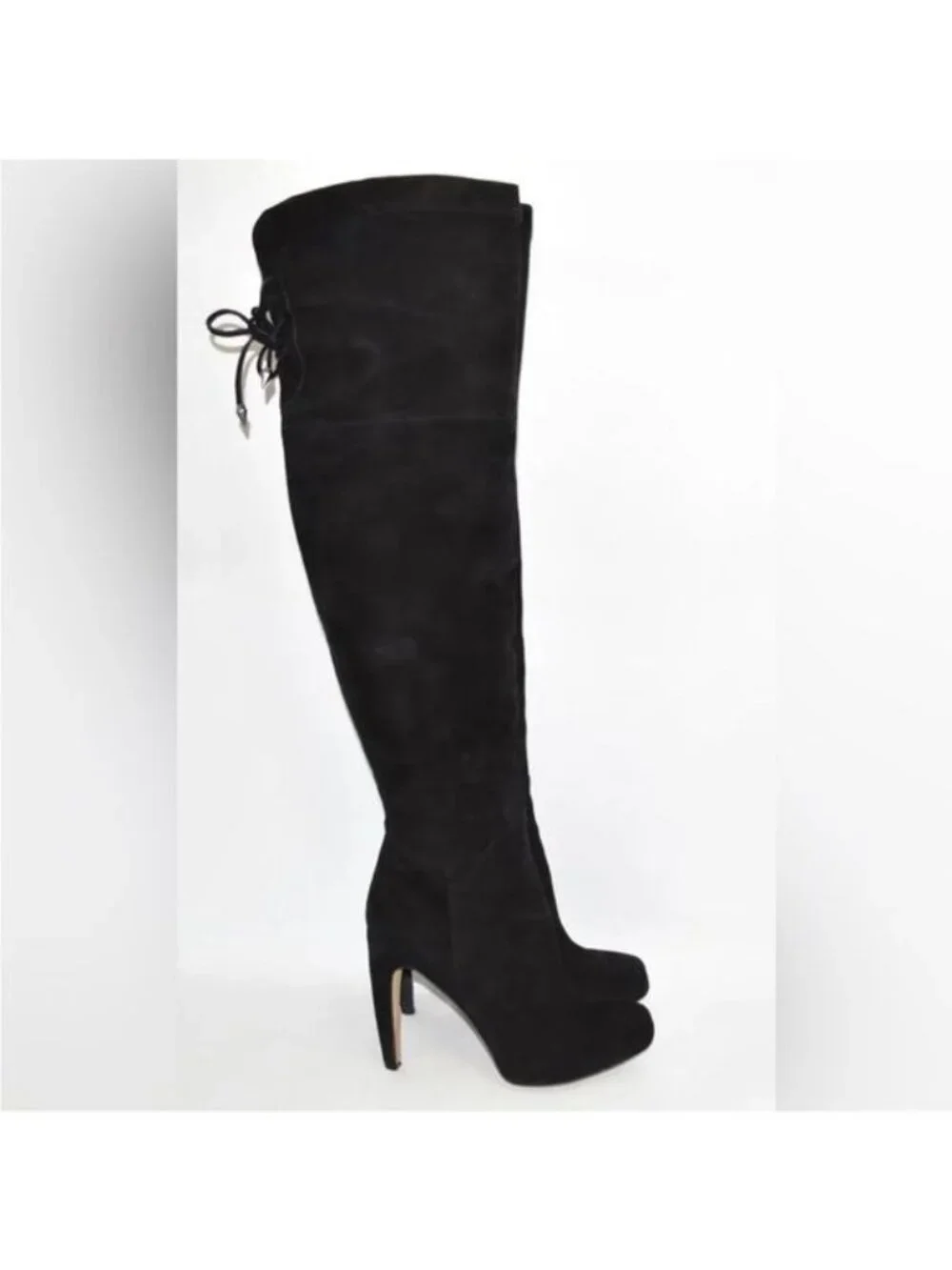 SAM EDELMAN Kayla Over the Knee heeled Suede Black Boot 8